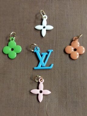 LV Turquoise Initial Charm Pendant SET